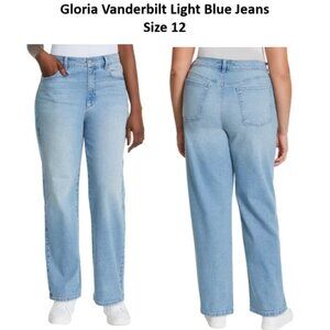 Gloria Vanderbilt Women’s Size 12 Relaxed Straight Leg High Rise Jean Light Blue